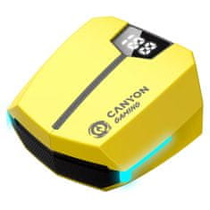 Canyon GTWS-2 gaming brezžične slušalke, Bluetooth, USB-C, rumene (CND-GTWS2Y)