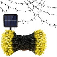 Polux Solarna vrtna svetilka LED Girlanda OKRASNO 200 LED svetlobna veriga 3000K Toplo bela