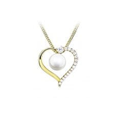 Silver Cat Romantična pozlačena ogrlica SC517 (verižica, obesek)
