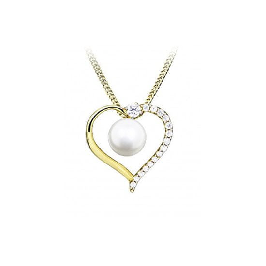 Silver Cat Romantična pozlačena ogrlica SC517 (verižica, obesek)