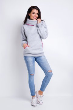 Awama Ženska majica s kapuco brez kapuce Eiloyde A160 siva