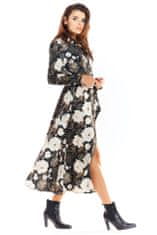 Awama Ženska cvetlična obleka Lundry A324 rjava S