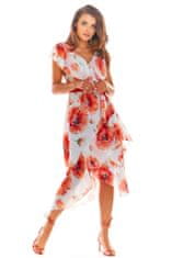 Infinite You Ženska cvetlična obleka Grisaramurs A308 belo-rdeča XL