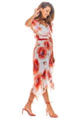 Infinite You Ženska cvetlična obleka Grisaramurs A308 belo-rdeča XL