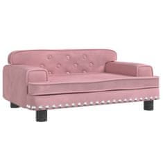 shumee Otroški kavč roza 70x45x30 cm žamet