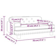 Vidaxl Otroški kavč kapučino 70x45x30 cm umetno usnje