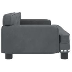 Vidaxl Otroški kavč temno siv 70x45x30 cm žamet