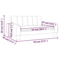Vidaxl Otroški kavč temno siv 70x45x30 cm blago