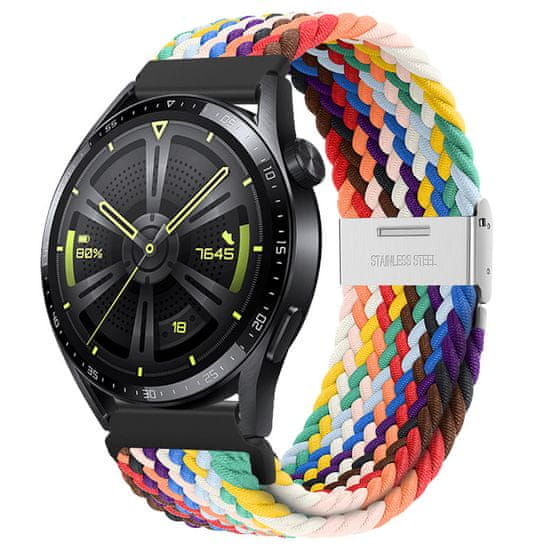 BStrap Elastic Nylon 2 pašček za Samsung Galaxy Watch 3 45mm, rainbow