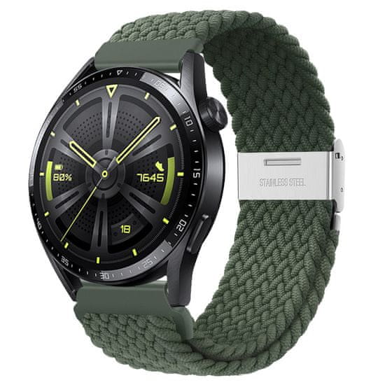 BStrap Elastic Nylon 2 pašček za Huawei Watch GT 42mm, olive green