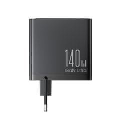 Joyroom Gan Ultra polnilnik USB / 3x USB-C 140W + kabel USB-C, črna