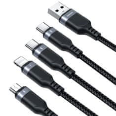 Joyroom 4in1 kabel USB - 2x USB-C / Lightning / Micro USB 3.5A 1.2m, črna