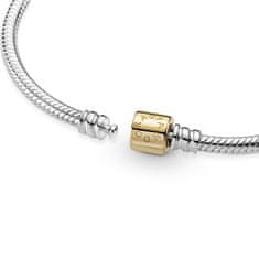 Pandora Elegantna srebrna zapestnica z zlato zaponko 599347C00 (Dolžina 16 cm)