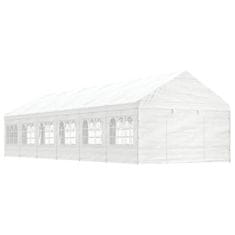 Vidaxl Paviljon s streho bel 13,38x4,08x3,22 m polietilen
