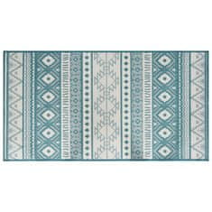 Vidaxl Zunanja preproga modra in bela 80x150 cm dvostranski dizajn