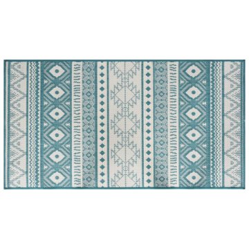 Vidaxl Zunanja preproga modra in bela 100x200 cm dvostranski dizajn