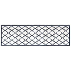 Vidaxl Zunanja preproga mornarska in bela 80x250 cm dvostranski dizajn