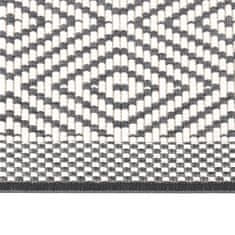 Greatstore Zunanja preproga siva in bela 100x200 cm dvostranski dizajn