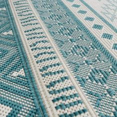Vidaxl Zunanja preproga modra in bela 100x200 cm dvostranski dizajn
