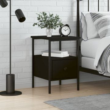 Vidaxl vidaXL Nočna omarica, črna, 34x36x50 cm, material na osnovi lesa
