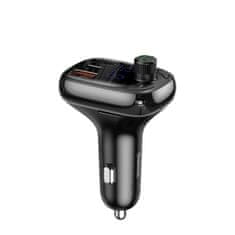 BASEUS Oddajnik Bluetooth 2v1 + avtomobilski polnilec S-13 Overseas Edition črn