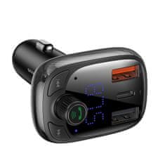 BASEUS Oddajnik Bluetooth 2v1 + avtomobilski polnilec S-13 Overseas Edition črn