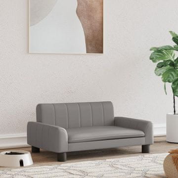 Vidaxl vidaXL Pasja postelja, siva, 70x45x30 cm, umetno usnje