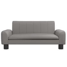 Vidaxl Otroški kavč siv 70x45x30 cm umetno usnje