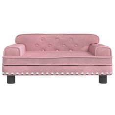 Vidaxl Pasja postelja roza 70x45x30 cm žamet