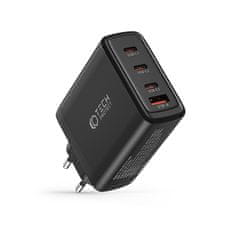 Tech-protect GaN polnilnik USB / 3x USB-C 100W PD QC, črna