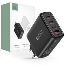 Tech-protect GaN polnilnik USB / 3x USB-C 100W PD QC, črna