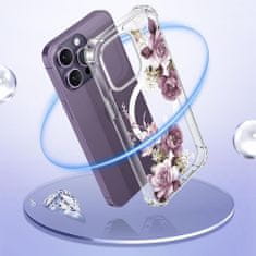 Tech-protect Magmood MagSafe ovitek za iPhone 13, rose floral