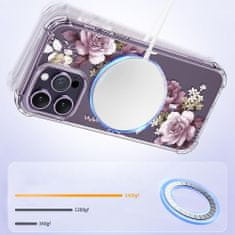 Tech-protect Magmood MagSafe ovitek za iPhone 11, rose floral