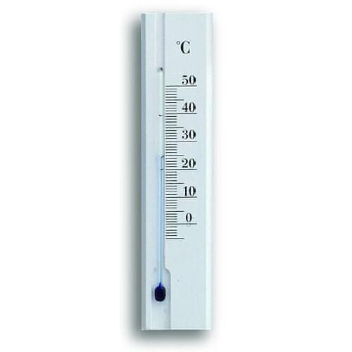 STREFA Sobni termometer lesen 15cm bele barve