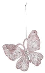 M.A.T Group Božična dekoracija metuljček 11cm PH ROSE (2 kosa)