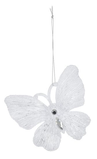 Božična dekoracija metulj 11cm PH BELI (2 kosa)