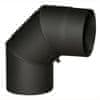 Dimno koleno z odprtino 150mm/90deg.t.1,5mm BLACK