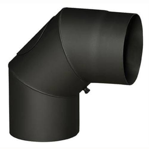 Kovovýroba Jeníkov Dimno koleno z odprtino 120mm/90deg.t.1,5mm BLACK