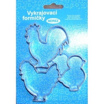 Petr Jandejsek Velikonočni set sladkorja (SLEEP, CHICKEN, KOHOUT) iz nerjavečega jekla