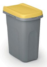 Stefanplast Koš za odpadke HOME ECO SYSTEM, plastičen, 40 l, sivo-rumene barve