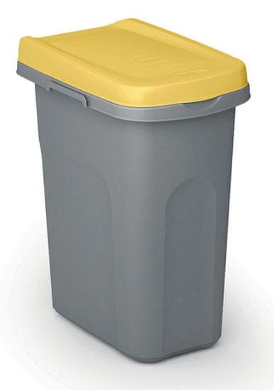 Stefanplast Koš za ločene odpadke HOME ECO SYSTEM, plastičen, 25 l, sivo-rumene barve