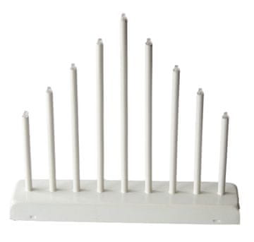 STREFA Kovinski božični svečnik, 9 sveč, bela barva