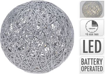STREFA Razsvetljava KOULE premer 20cm srebrna, 20LED s časovnikom