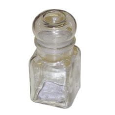 STREFA Steklena steklenica 150ml kvadratna s pokrovčkom 