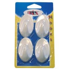 STREFA Beli plastični kavelj samolepilni ovalni velik (4 kosi)