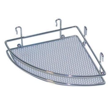 STREFA Kotična kromirana polica (rešetke) 18x18x5cm