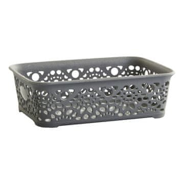 STREFA Košara MONAKO XS plastična kovinsko siva 20x14x6cm