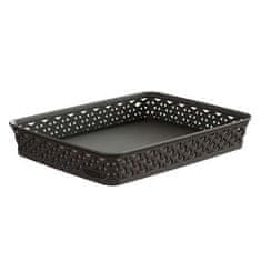 Curver RATTAN rjava plastična košara 36x26x6cm "Y" STYLE