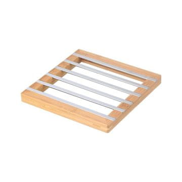 STREFA Podloga za krožnik 22,2x22,2x2cm krom + bambus