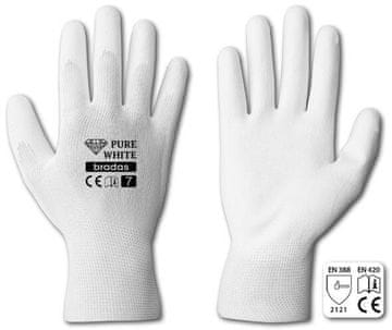 Bradas Rokavice PURE WHITE PU 9